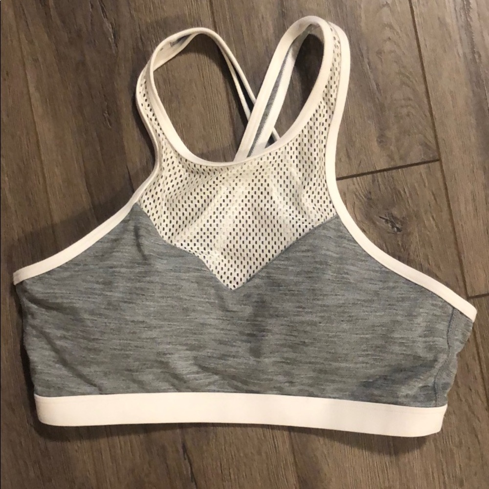 Lorna Jane Gray and White Crop Top